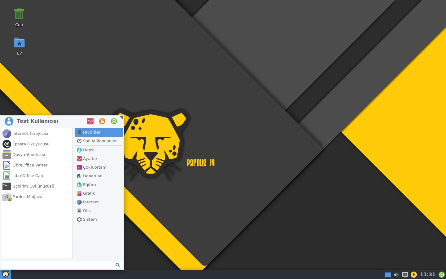 Pardus-17-XFCE – Pardus – TÜBİTAK ULAKBİM